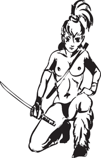 Sexy warrior girl decal 24